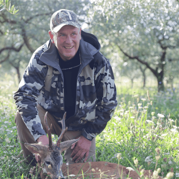 hunter and roe deer