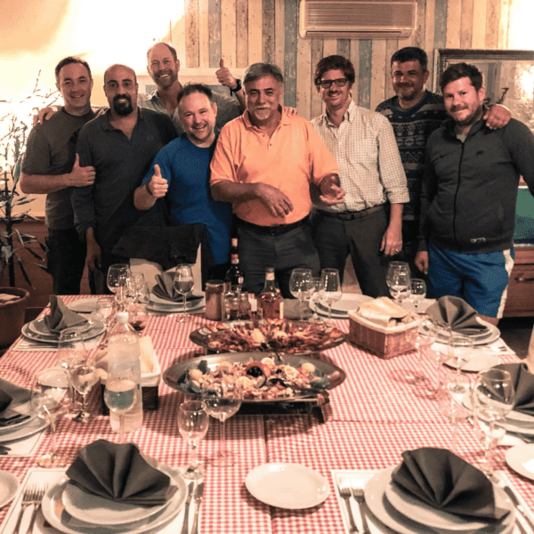 italian safari team and Client dinner